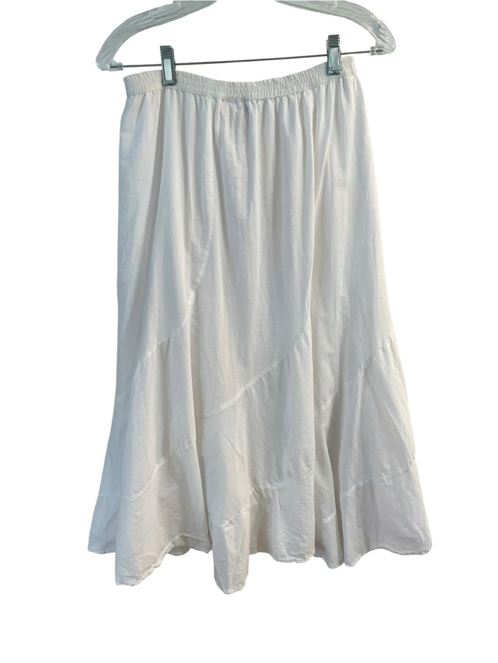 Vintage Metro Wear 100% Cotton White Embroidered Midi Maxi Skirt M - Picture 4 of 5
